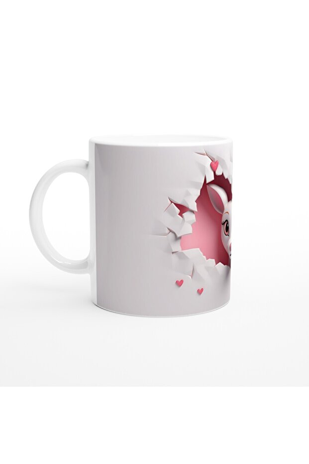 كوب مطبوع عليه شكل الكنغر اللطيف على شكل جدار ممزق - 2