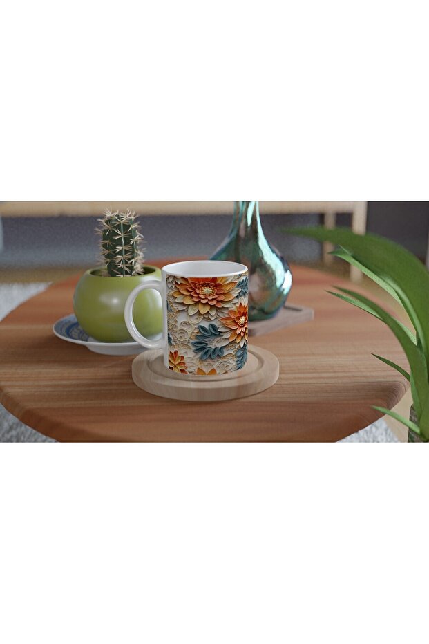 كوب منقوش بطبقة ورقية من الفاوانيا - 4