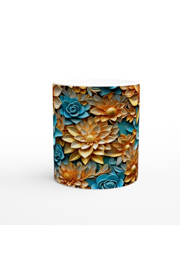 Orange and Turquoise Spring Mug - 2