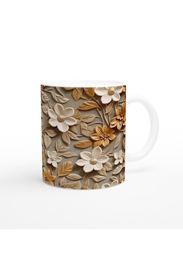 كوب بتصميم زهرة مزخرفة بلكنة الكراميل - 3