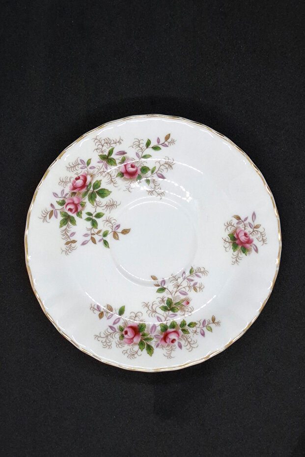 Lavender Rose Bone China England Antique Porcelain Coffee Cup Saucer 12 cm
