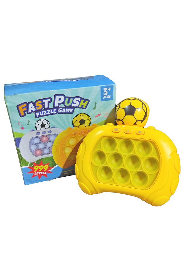 Popit Makinesi Işıklı Oyun Fast Push Pilli Fidget Kabarcık - Futbol Sarı - 3
