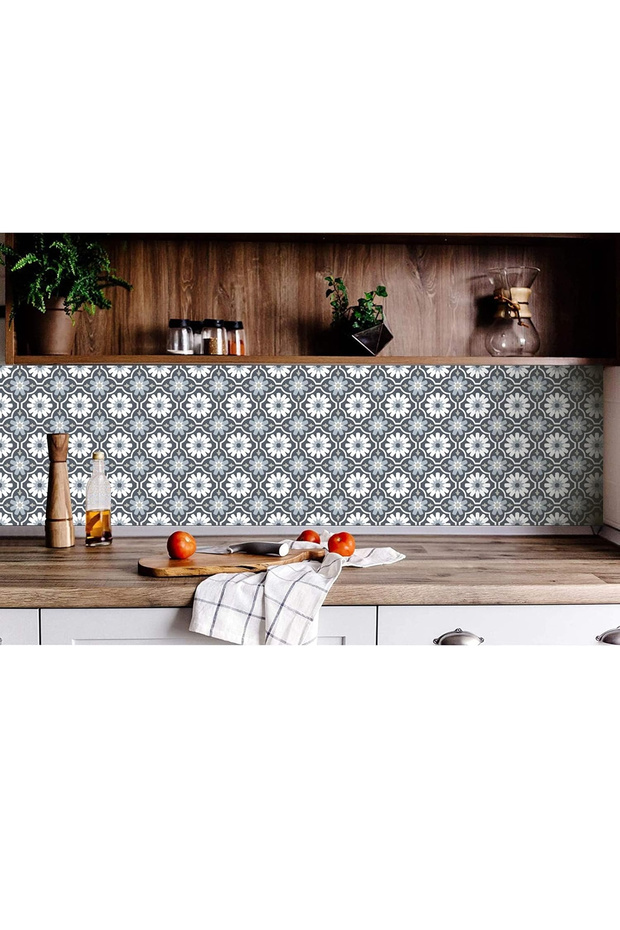 Kitchen Countertop Covering Marble Pattern Adhesive Foil Tile Covering Sticker 60cm X 100cm