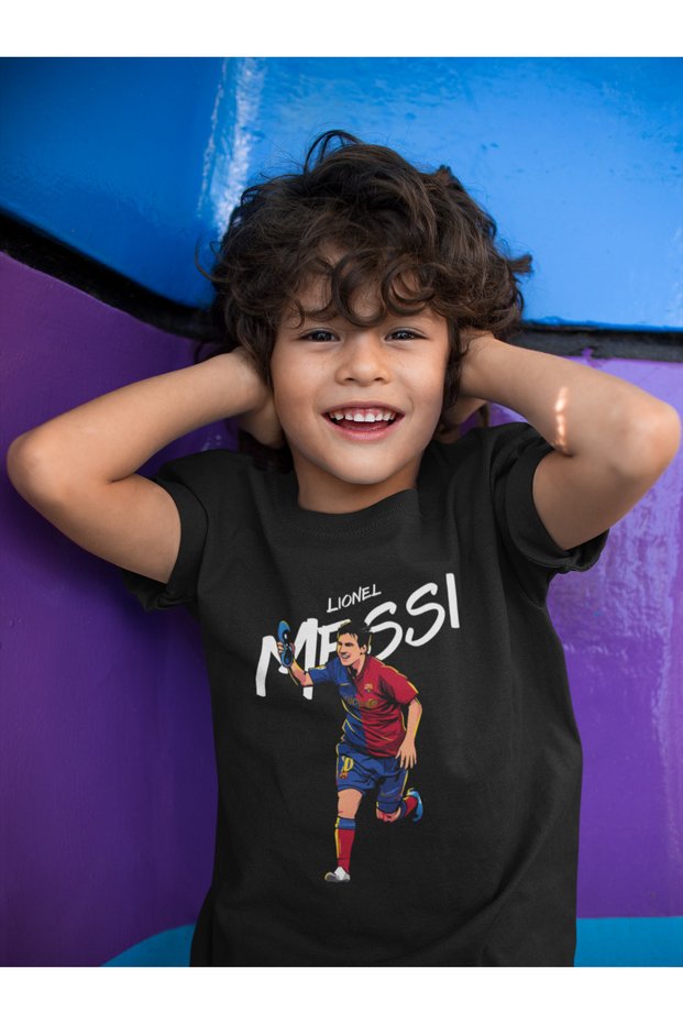 Lionel Messi Printed Unisex Footballer Kids T-Shirt (1-12 Years)