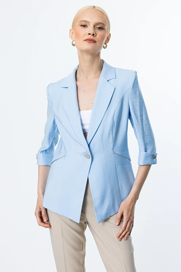 Single Button Double Sleeve Jacket -4144 - 1