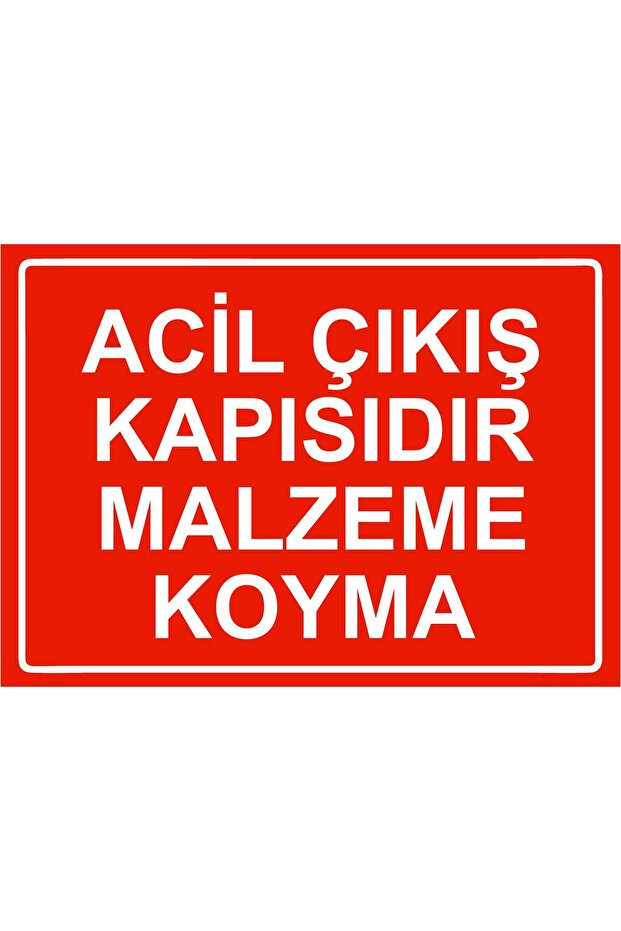Emergency Exit Door Place Material Isg Warning Sign Pvc A3 30X42 cm