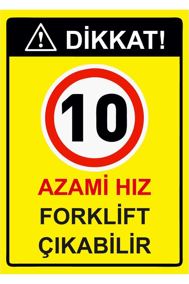 انتبه! 10 لافتات تحذيرية من نوع Azami Hız Forklift قابلة للإزالة مصنوعة من مادة PVC مقاس A3 30x42 سم