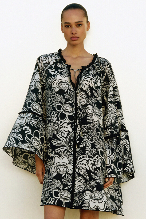 Trompet Kollu Tunik Elbise - 2