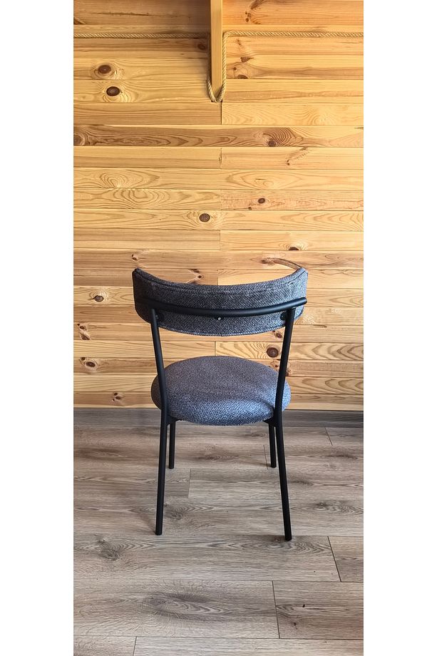 4 Kişilik Modern 90 cm Yuvarlak Masa ve 4 Teddy Sandalyeli Mutfak Takımı Balkon Takımı Salon Takımı - 6
