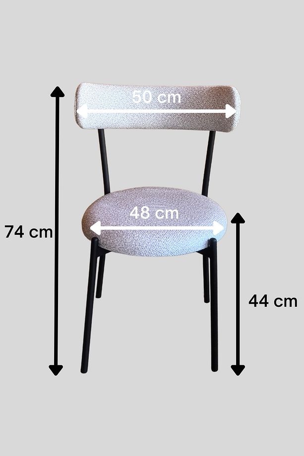 4 Kişilik Modern 90 cm Yuvarlak Masa ve 4 Teddy Sandalyeli Mutfak Takımı Balkon Takımı Salon Takımı - 4