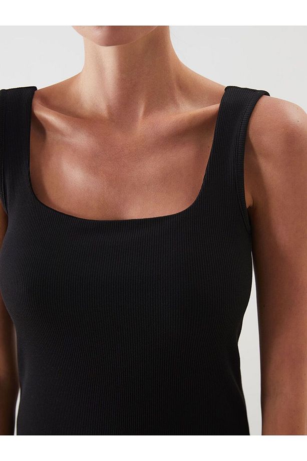 LCW Vision Kare Yaka Bodycon Elbise - 3