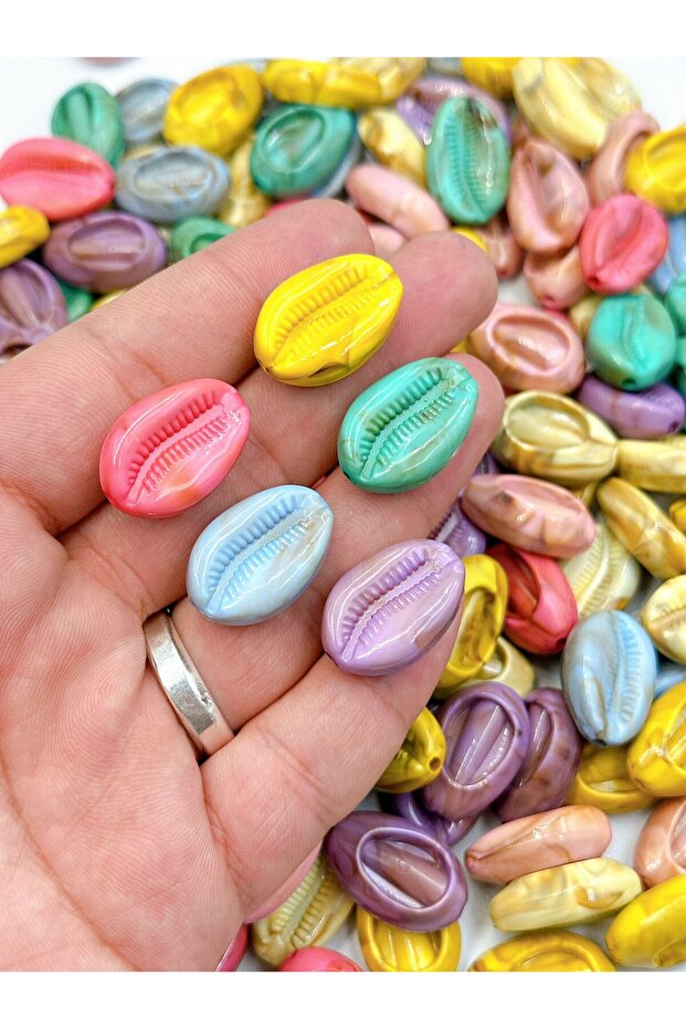 24 ملم ملون من الأكريليك على شكل صدفة البحر إكسسوارات مجوهرات (25 قطعة)