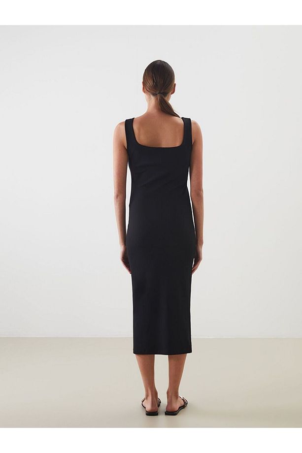 LCW Vision Kare Yaka Bodycon Elbise - 4