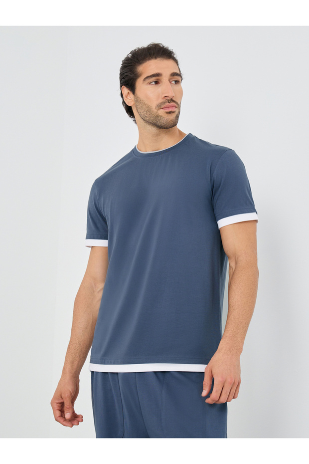 Contrast Detail Regular Fit T-Shirt