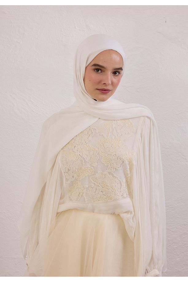 SOFT VİSKON ŞAL EKRU - 3