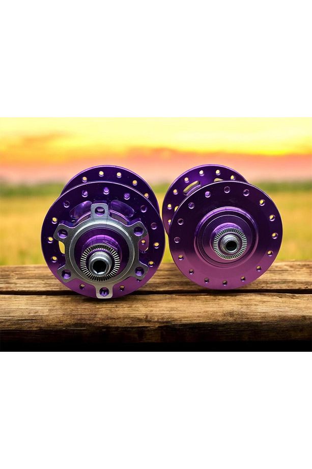 Xbyc 680 Bisiklet Hub Sesli Ön Arka Kaset Göbek Seti 32 Delik 6 Vida Qr Mandal Mor - 4