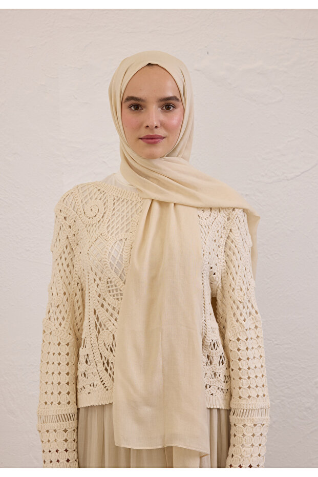 SOFT VİSKON ŞAL BEJ - 3