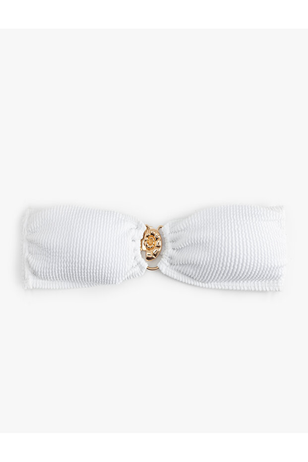 Textured Strapless Bikini Top with Seashell Accessories