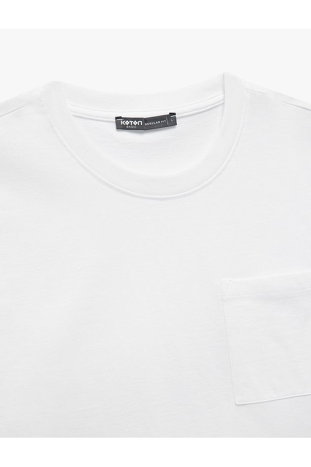 Kısa Kollu Cepli Regular Fit Bisiklet Yaka Pamuklu Basic Erkek Tişört - 3