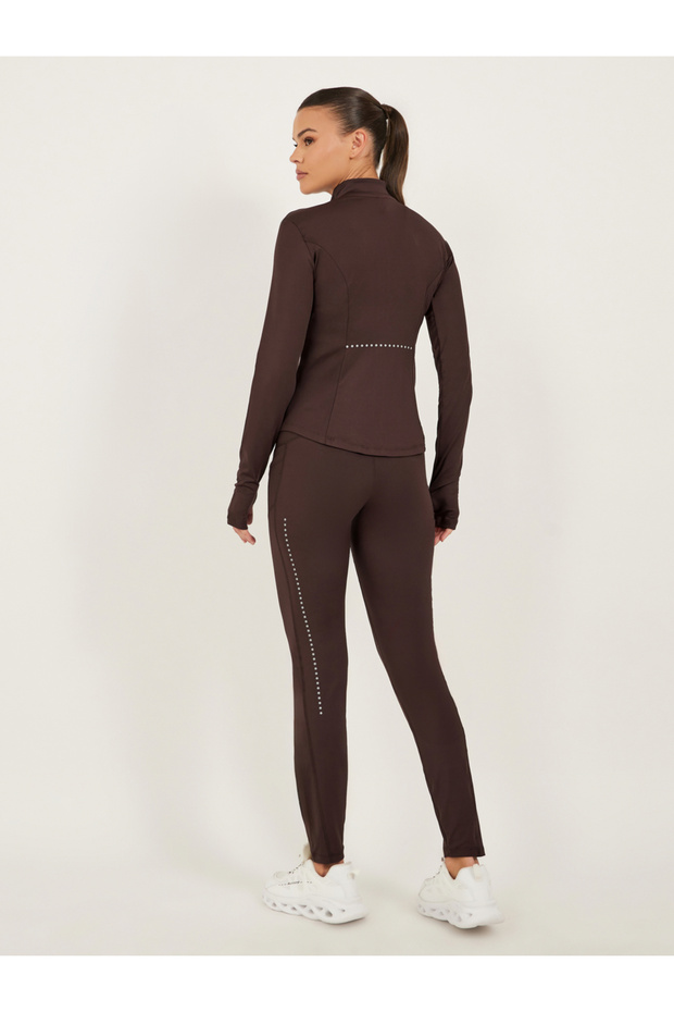 Brown Solid Activewear Set - 6