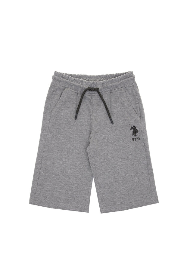 Boy's Gray Melange Knitted Shorts 50298078-Vr086