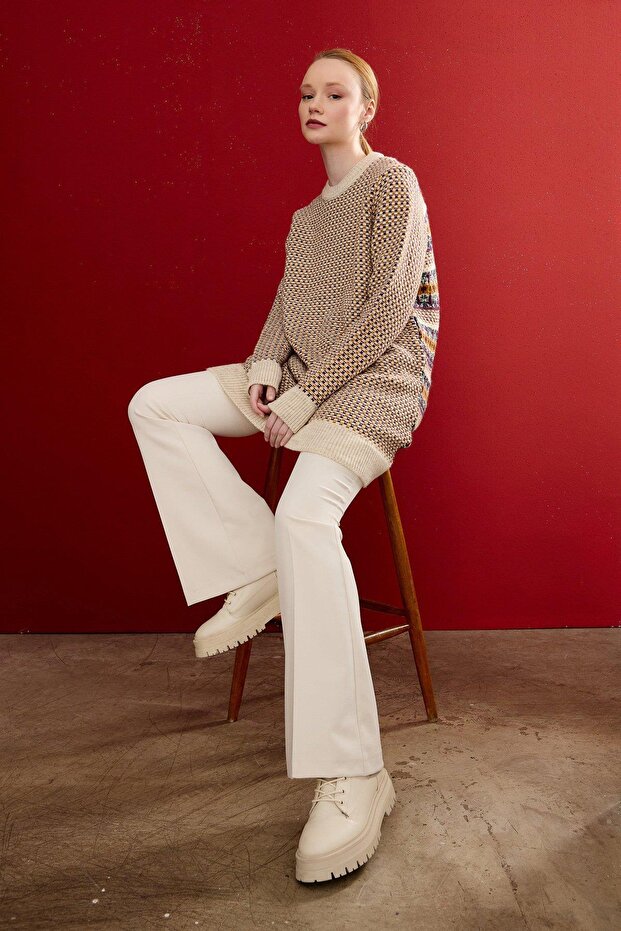 Vintage Triko Tunik Mor - 1