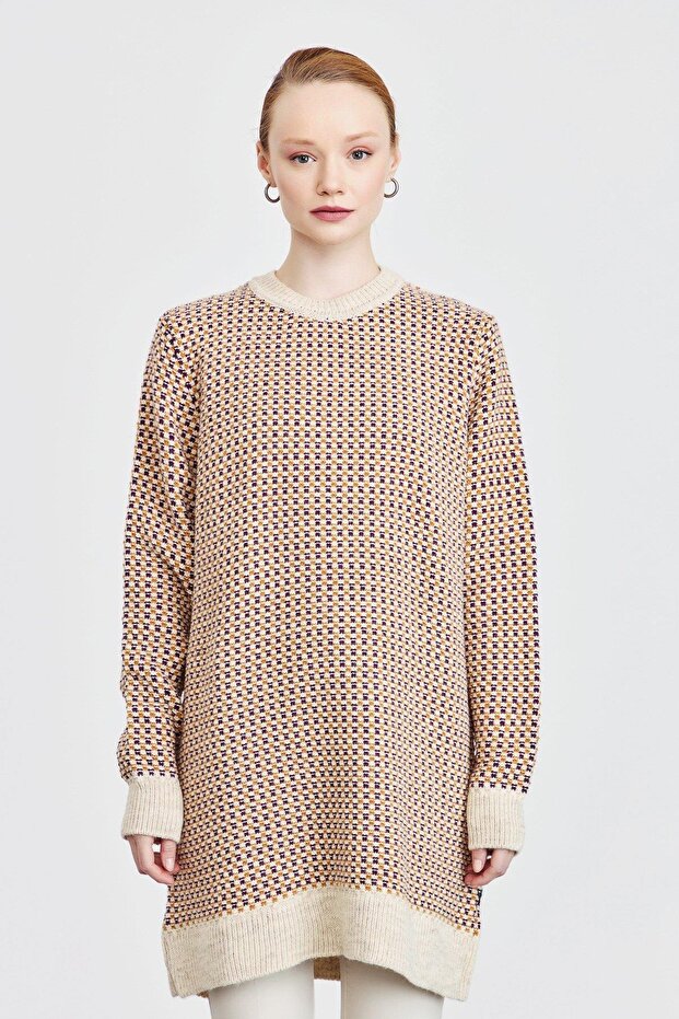 Vintage Triko Tunik Mor - 4