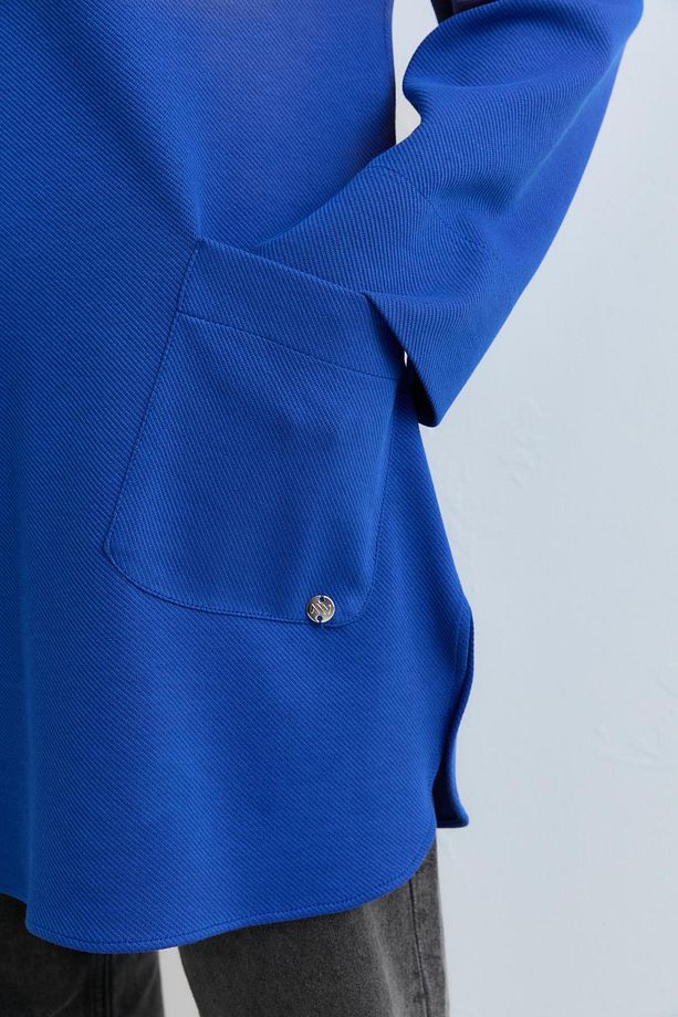Cep Detaylı Oversize Tunik Saks - 2