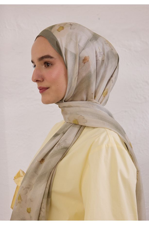 SOFT DAISY DESEN RAMİ ŞAL SOFT YEŞİL - 3