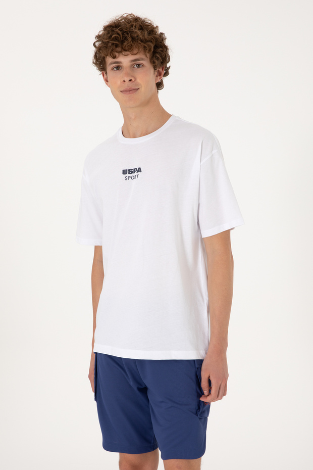 Men's Comfort Fit Crew Neck White T-Shirt 50299970-Vr013