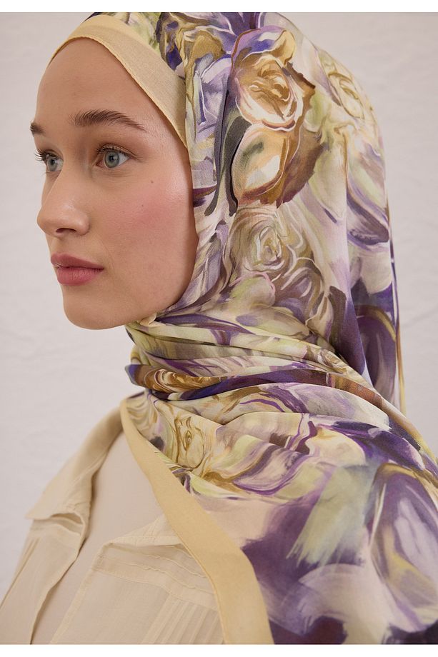 NERISSA DESEN RAMİ ŞAL SOFT SARI - 4