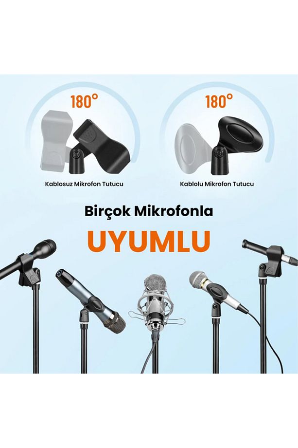 MS200 Üst Kalite Profesyonel Mikrofon Standı Sehpası Ayaklığı (Taşıma Çantası ve Tutacaklı) - 4