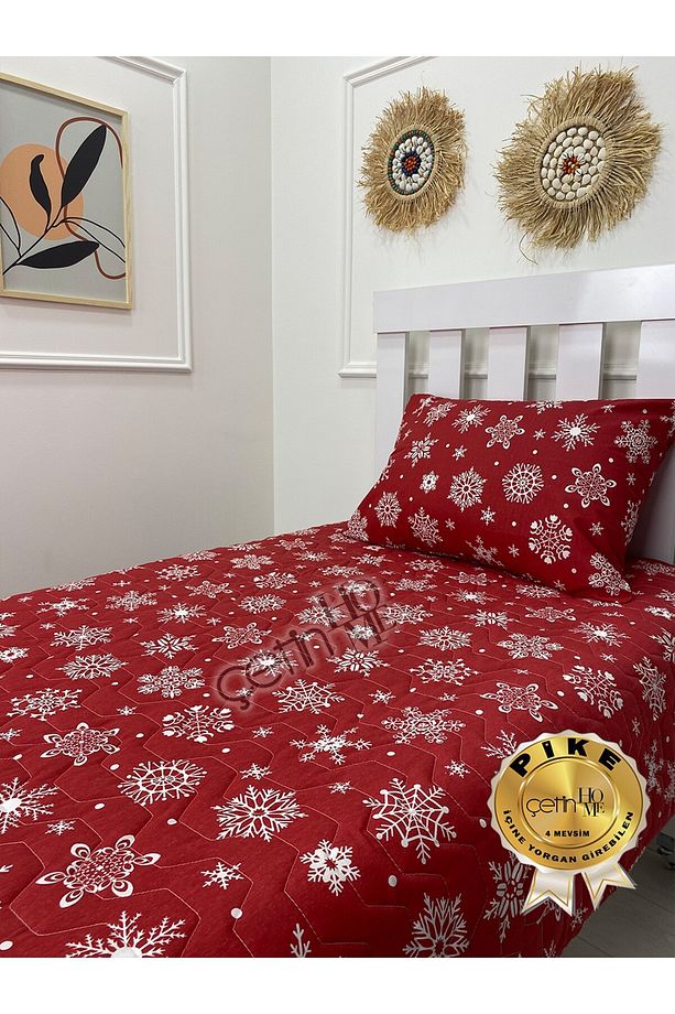 Çetinhome Tek Kişilik Kapitone Pike Seti 4 Mevsim Kar - 3