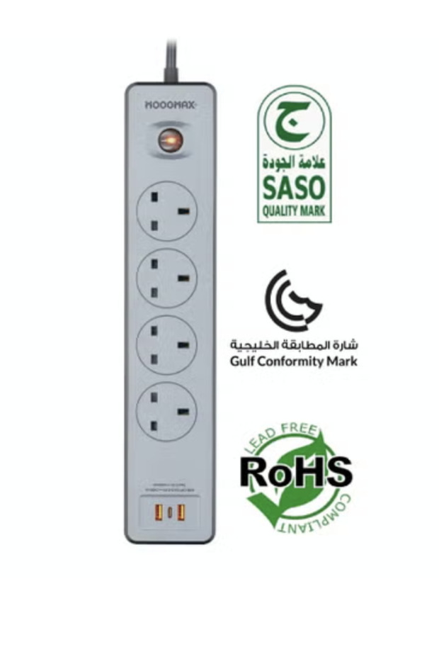 OKAMI by Moogmax - 4-Port, Fast Charging, Fire-Resistant Design with Global Quality Certifications