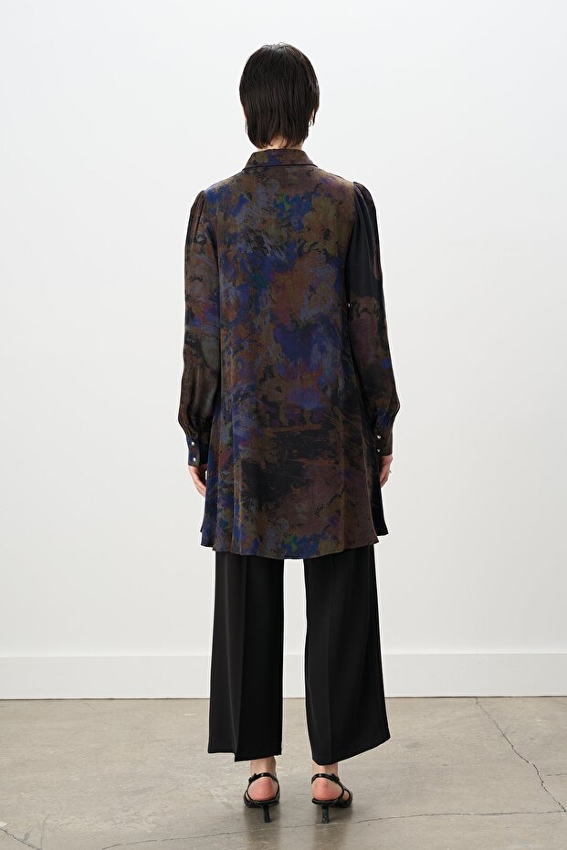 Desenli Cupra Tunik Mor - 6