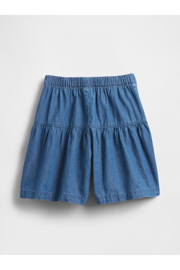 Kız Bebek Mavi Pull-On Culotte Şort - 3
