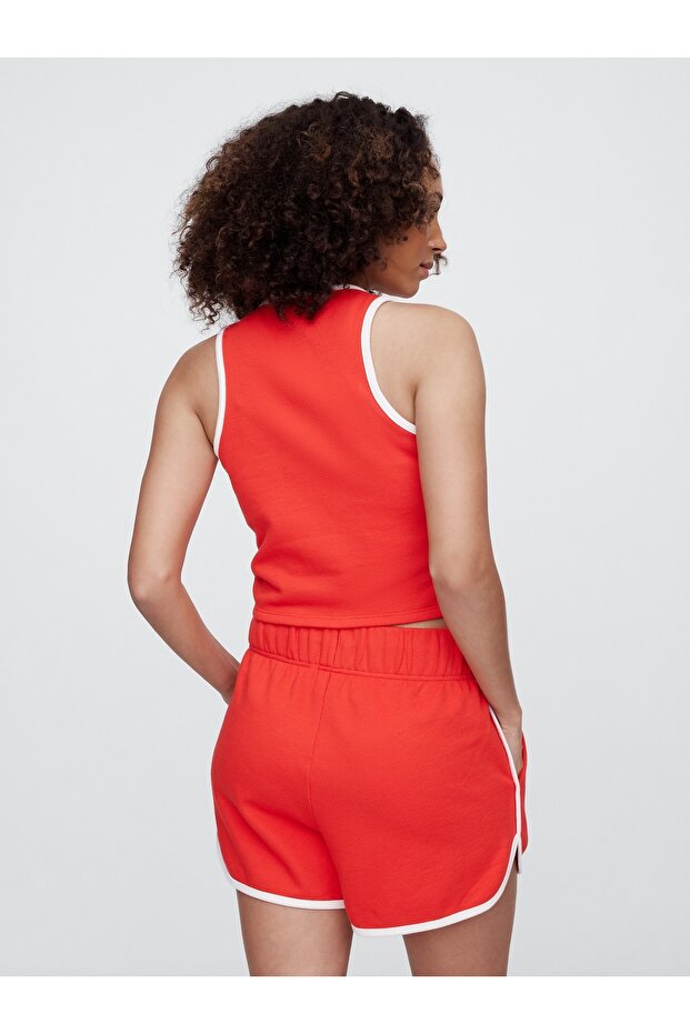 Kadın Kırmızı Pique Şort - 5