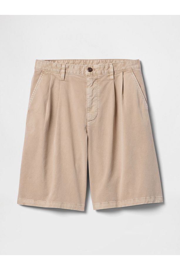 Erkek Bej Pileli Khaki Şort - 2