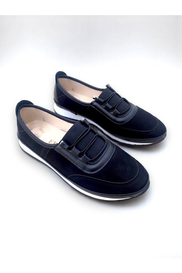 447 Black Lightweight Comfortable Orthopedic Daily Women's Sports Ballerinas