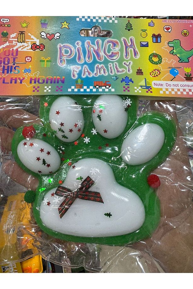 Dev Pati Squishy Taba Squishy Kedi Pati Sıkma 14 cm Pullu Pati Sukuşi Yeşil - 1