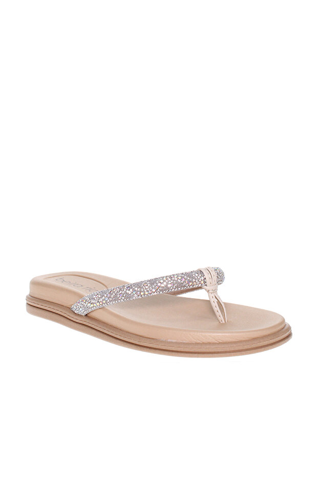 Ladies Flat Sandals Beige | Made In Brazil