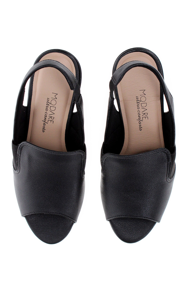 Ladies Mid Heel Sandals Black | Made In Brazil - 5