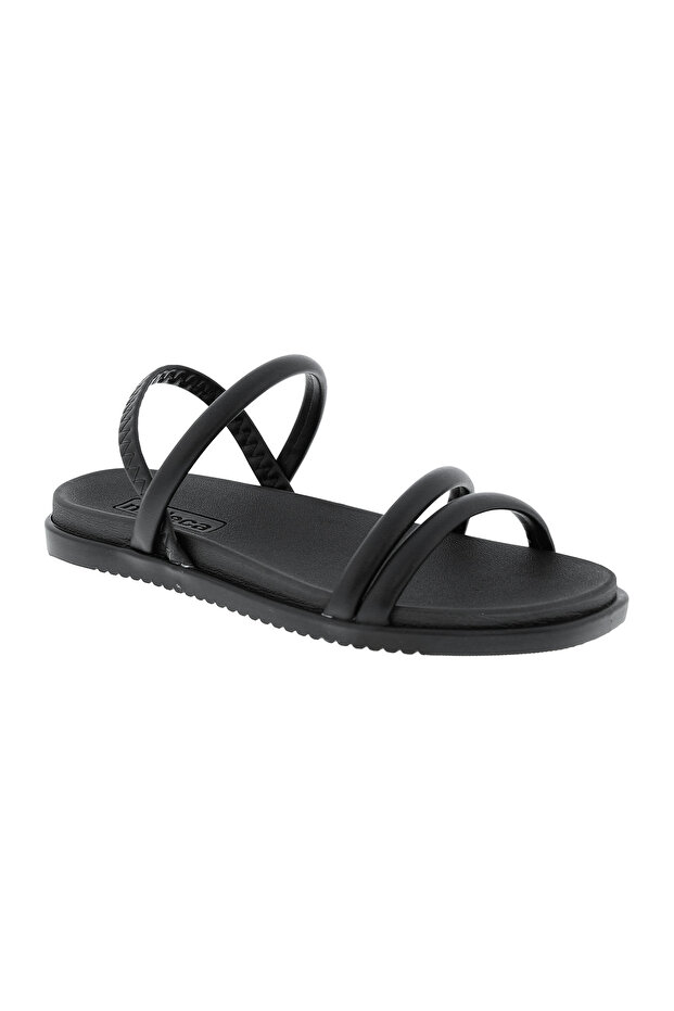 Ladies Sandals With Back Strap Black | Made In Brazil