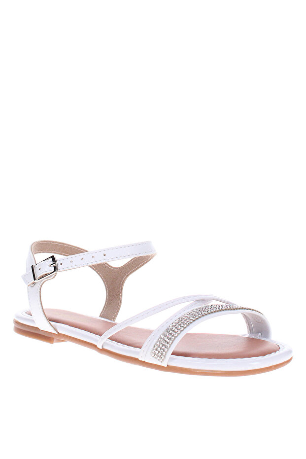 Junior Girls Sandals With Back Strap White | Made In Brazil