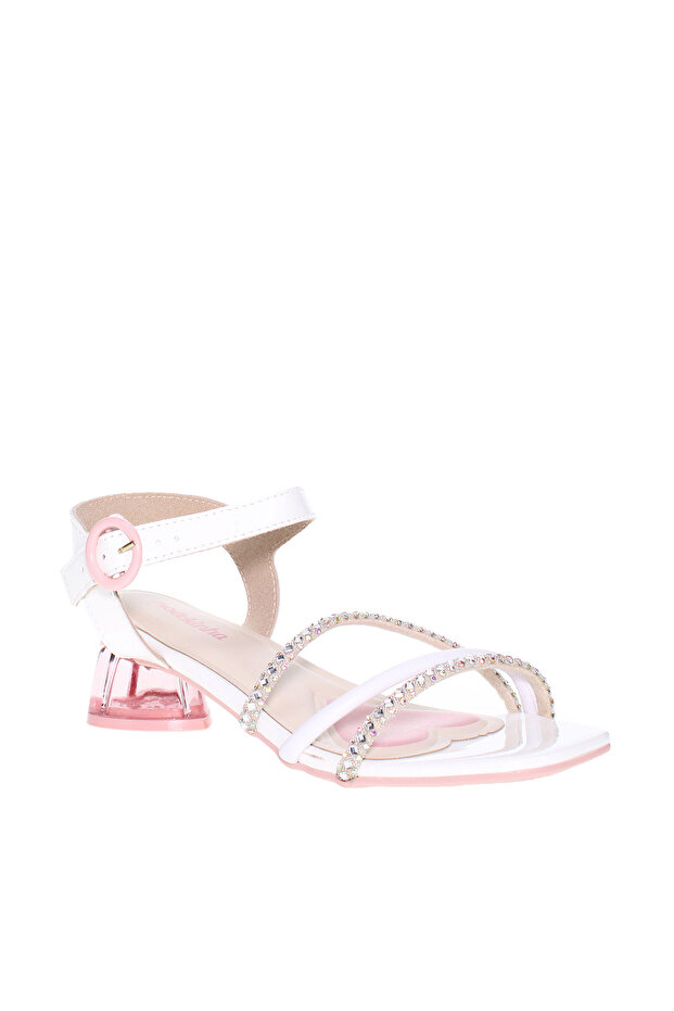 Pre Teen Girls Sandals With Back Strap White | Made In Brazil