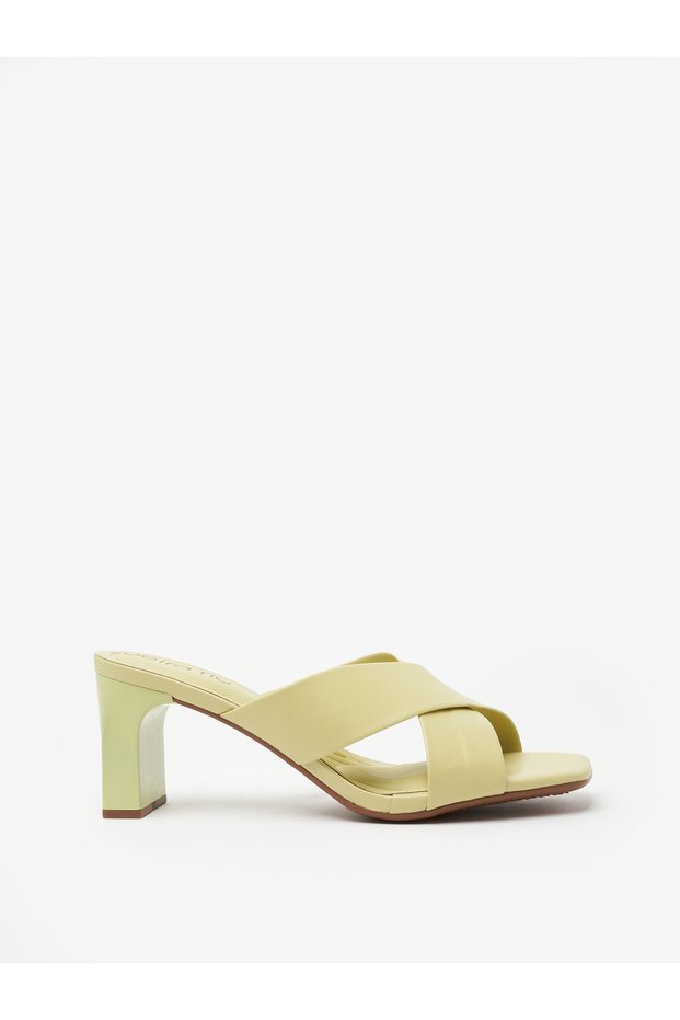 Ladies Mid Heel Sandals Green | Made In Brazil