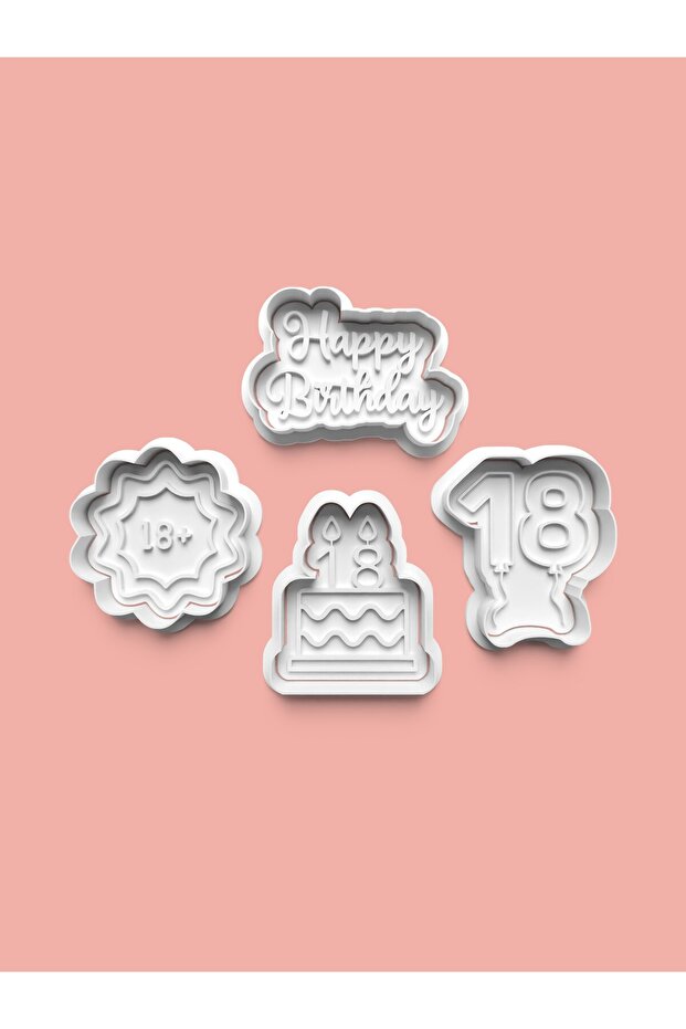 18 Year Old Birthday Cookie Mold and Sugar Dough Mold Set of 4