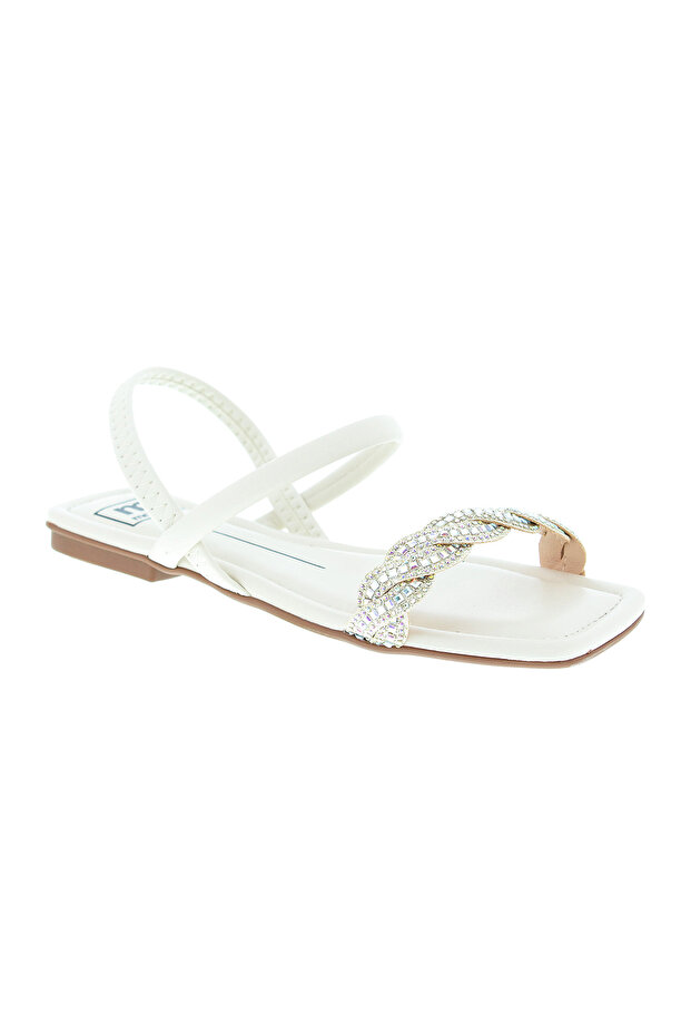 Ladies Sandals With Back Strap Off White | Made In Brazil