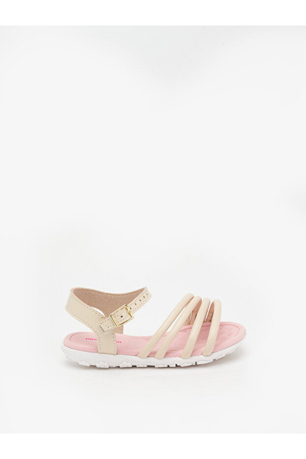 Girls Sandals With Back Strap Beige | Made In Brazil