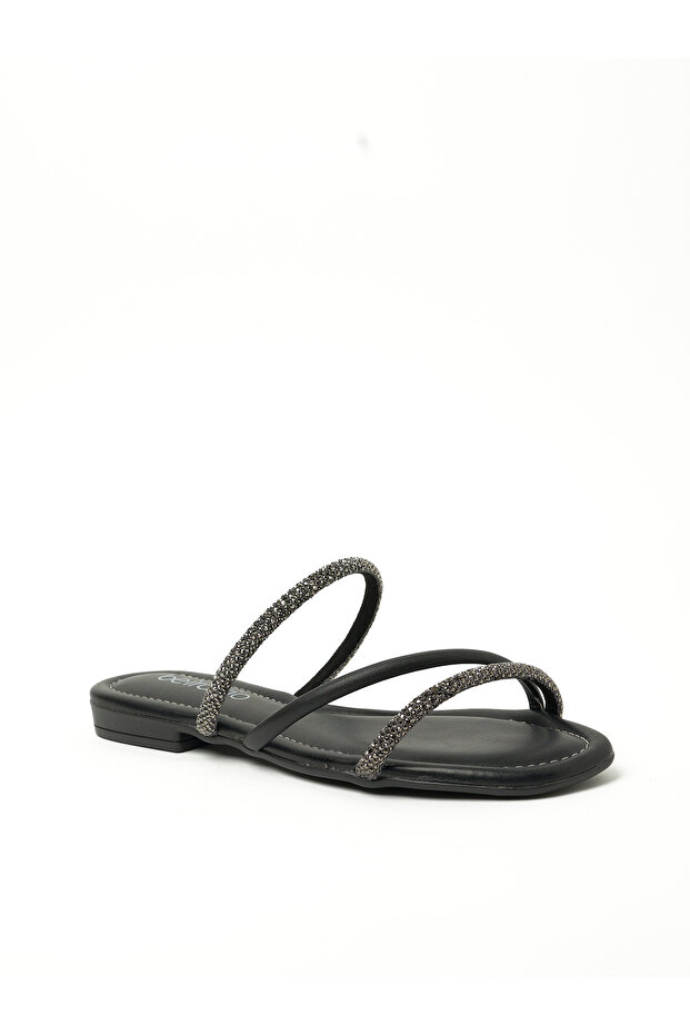 Ladies Flat Sandals Black | Made In Brazil
